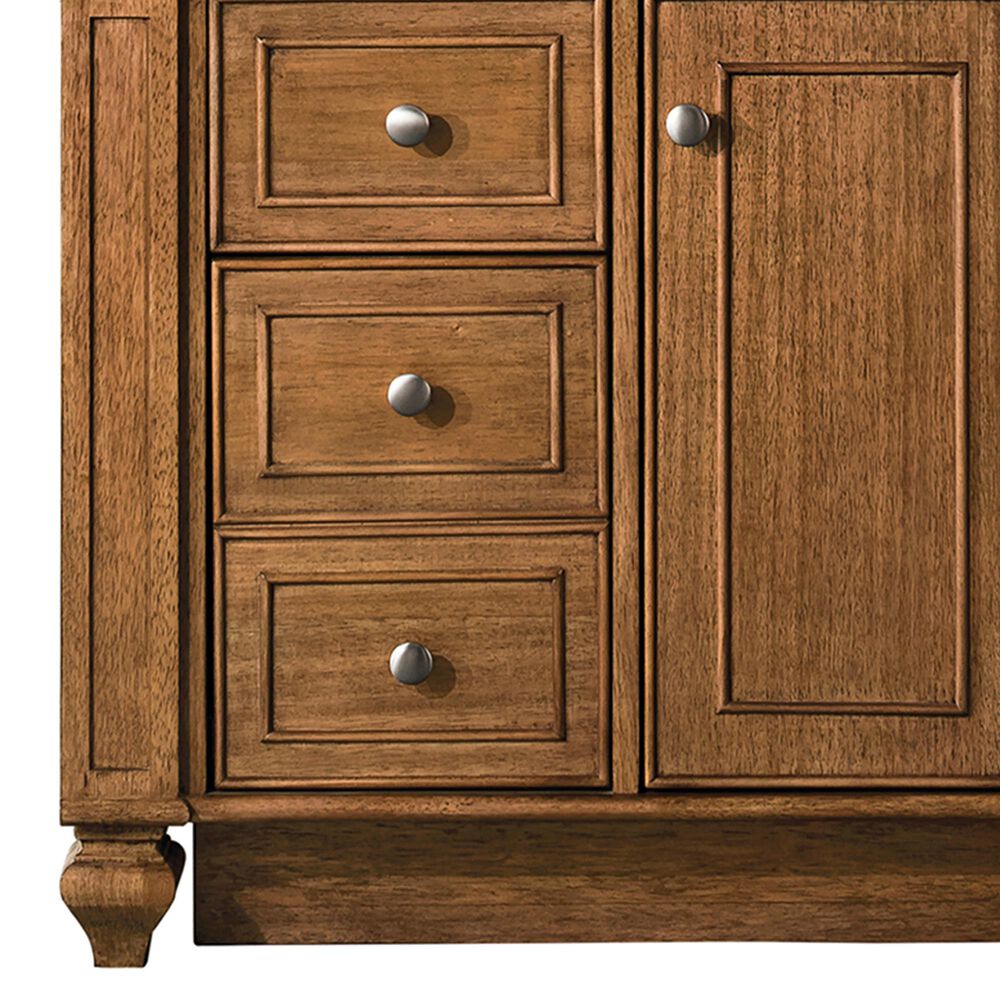 James Martin Vanities Bristol 30&quot; Single Bathroom Vanity in Saddle Brown with 3 cm Victorian Silver Quartz Top and Rectangular Sink, , large