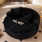 HOMLUX 59" Plush Corduroy Round Chair in Black, , large