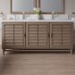 James Martin Vanities Portland 72" Double Bathroom Vanity in Whitewashed Walnut with Single Hole 3 cm White Zeus Quartz Top and Rectangular Sinks, , large