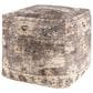 LR Home 18" Square Floral Pouf in Taupe, , large