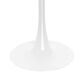 Leisuremod LeisureMod Bristol Dining table, White Base with 27 Round Marbleized Black MDF top, , large