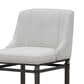 Armen Living Marvin Bar Height Stool with Ivory Upholstery in Antique Pewter, , large