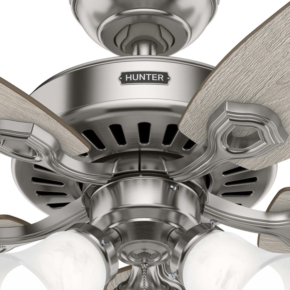 Hunter Builder Plus 52&quot; Ceiling Fan with Lights in Brushed Nickel, , large