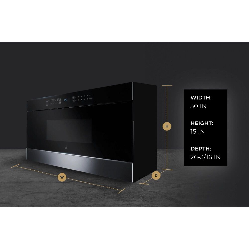 JennAir NOIR 24" Undercounter Microwave Oven with Drawer Design in Floating Glass Black, , large