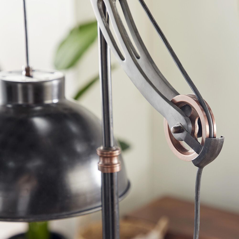 Maple and Jade Industrial Floor Lamp in Black and Copper, , large