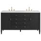 James Martin Vanities Myrrin 60" Double Vanity in Carbon Oak with 3 cm Arctic Fall Solid Surface Top, , large