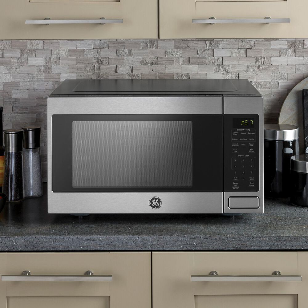 GE Appliances 1.6 Cu. Ft. Countertop Microwave Oven with Sensor Cooking Controls in Stainless Steel, , large