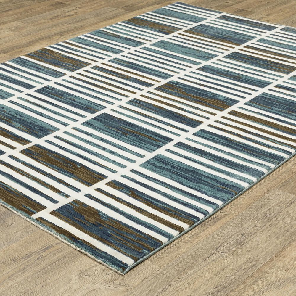 Oriental Weavers Reed RE05A 3&#39;3&quot; x 5&#39; Ivory and Blue Area Rug, , large