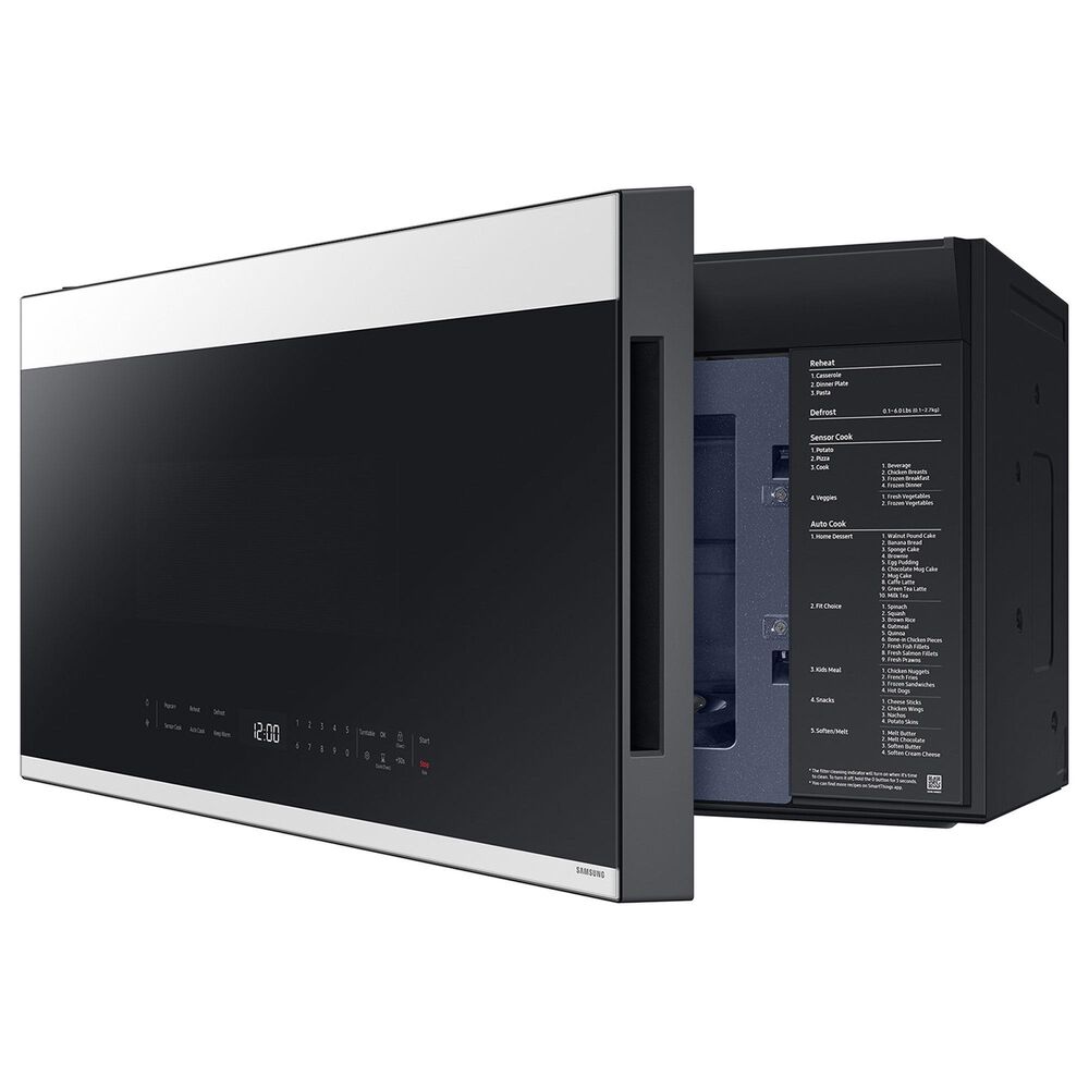 Samsung Bespoke Bespoke 2.1 Cu. Ft. Smart Over-The-Range Microwave with Glass-Touch Controls and LCD Display in White Glass, , large
