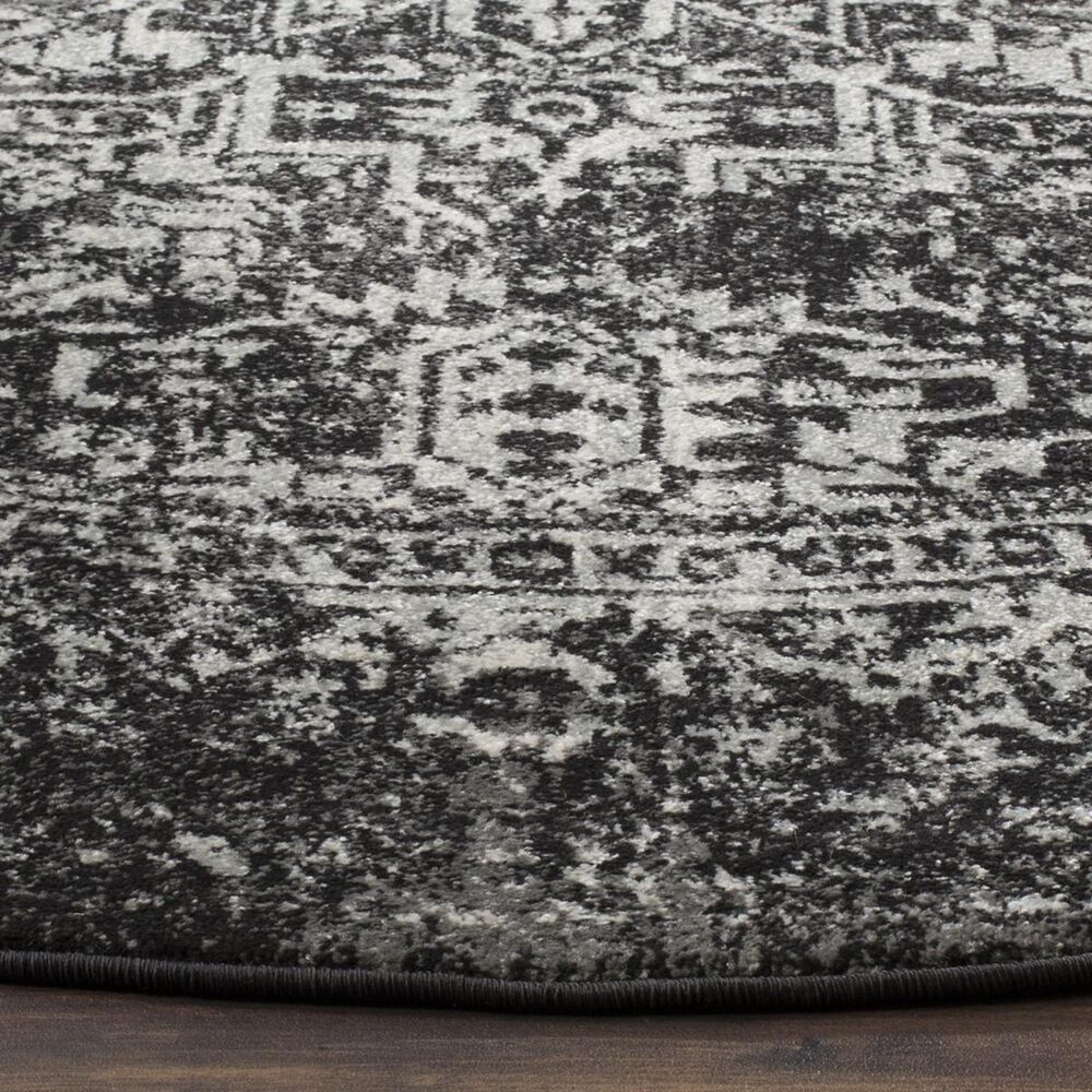 Safavieh Evoke EVK256R 5&#39;1&quot; Round Black and Grey Area Rug, , large