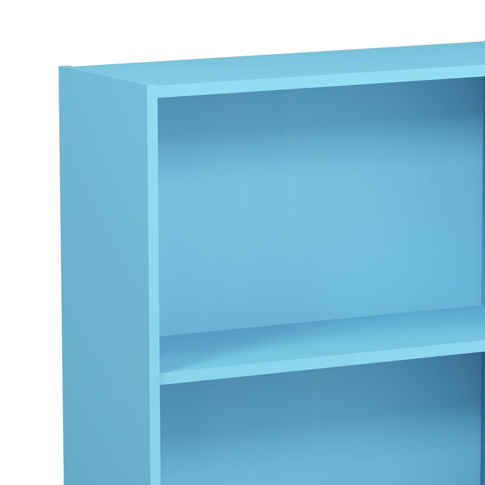 HOMLUX 3-Tier Display Bookshelf with Adjustable Shelves in Light Blue, , large
