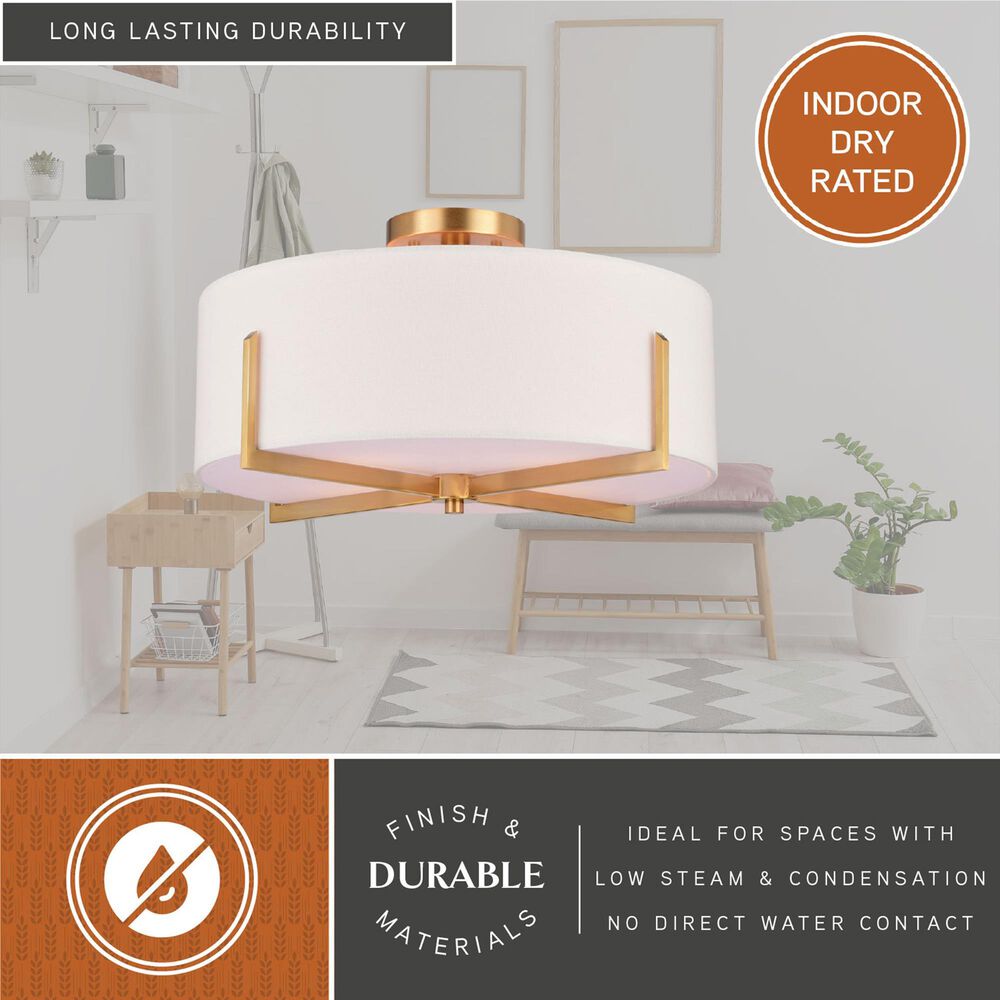 Vaxcel Surrey 4-Light Semi Flush Mount in Natural Brass, , large