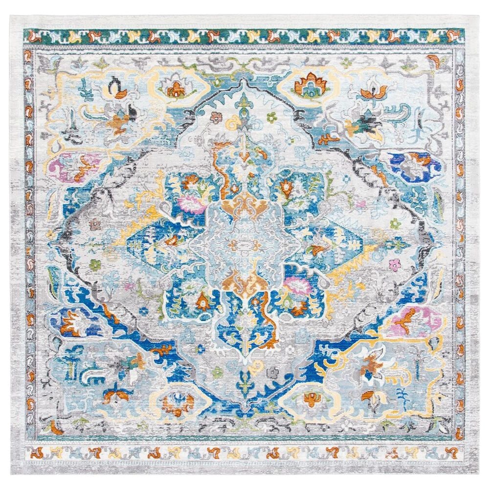 Safavieh Aria 6"6" Square Grey and Blue Area Rug, , large
