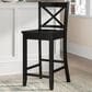 Linon Home Decor Torino X-Back Counter Stool in Black, , large