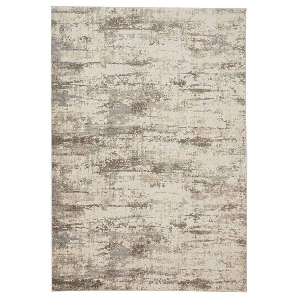 Feizy Parker 3"9" x 5"7" Silver and Beige Area Rug, , large