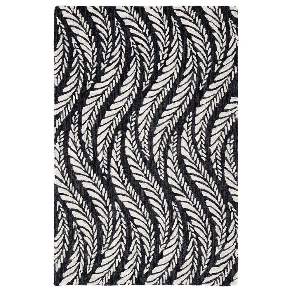 Safavieh Micro-Loop MLP170H 4" x 6" Charcoal and Ivory Area Rug, , large