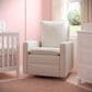 M Design Village Uptown Swivel Push Back Rocker Recliner in Boucle White, , large
