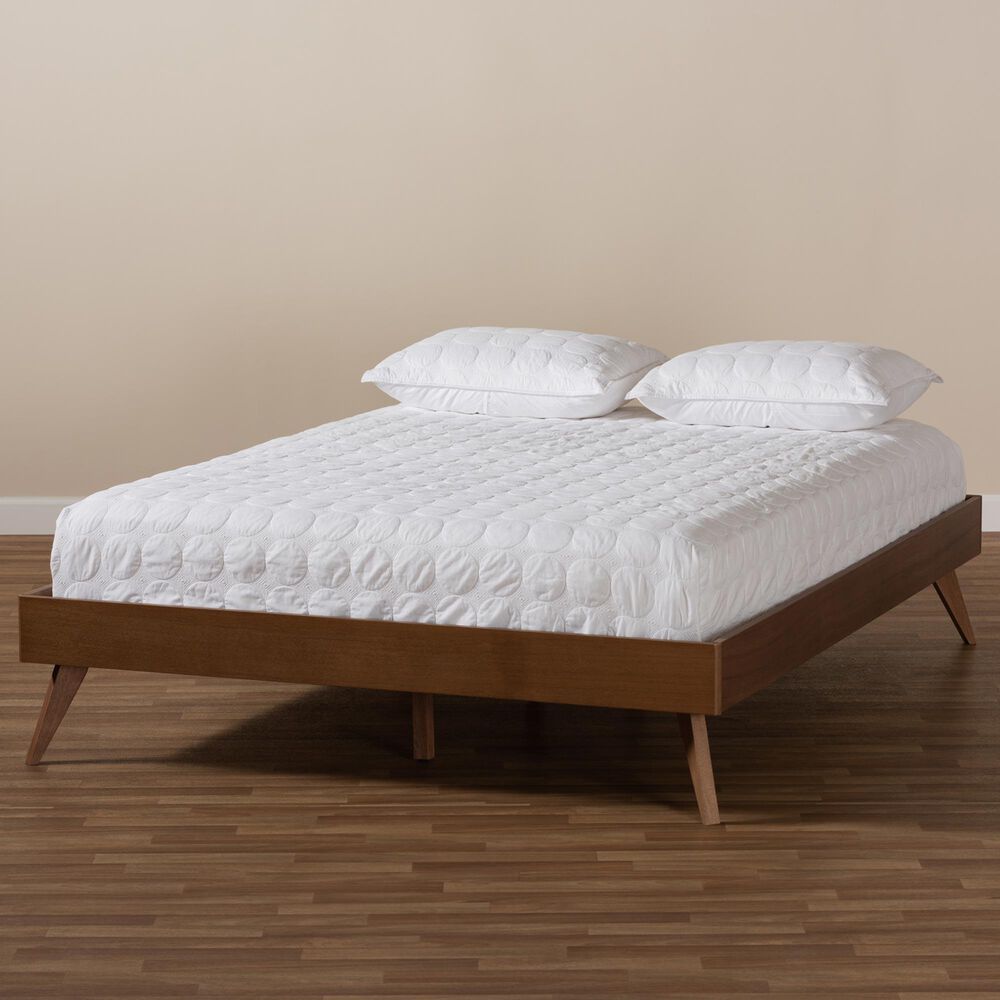 Baxton Studio Lissette Full Platform Bed Frame in Walnut Brown, , large
