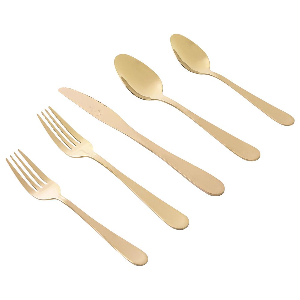 Gibson Home Stravida 20-Piece Flatware Set in Gold, , large