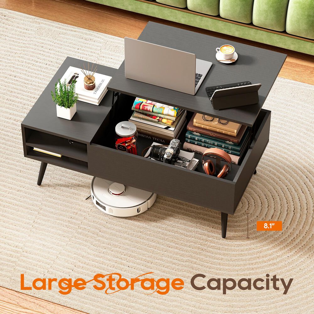 FDW Lift Top Coffee Table in Black, , large