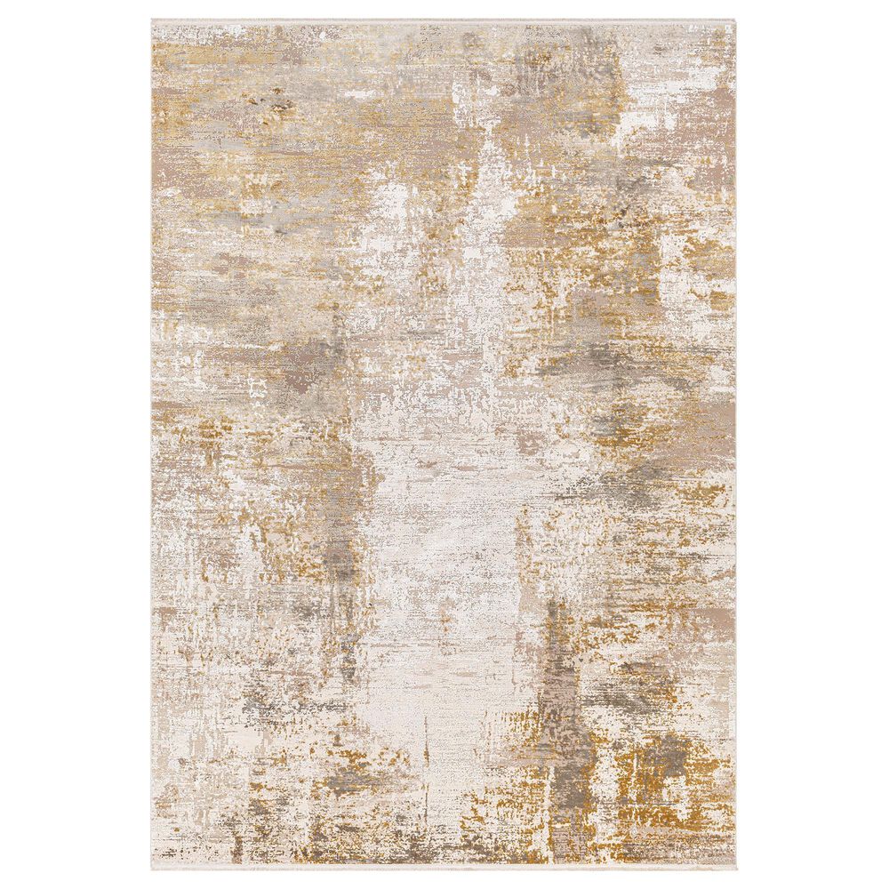 Surya Solar 3" x 8" Ivory, Medium Brown, Tan, Mustard, Medium Gray and Light Beige Runner, , large