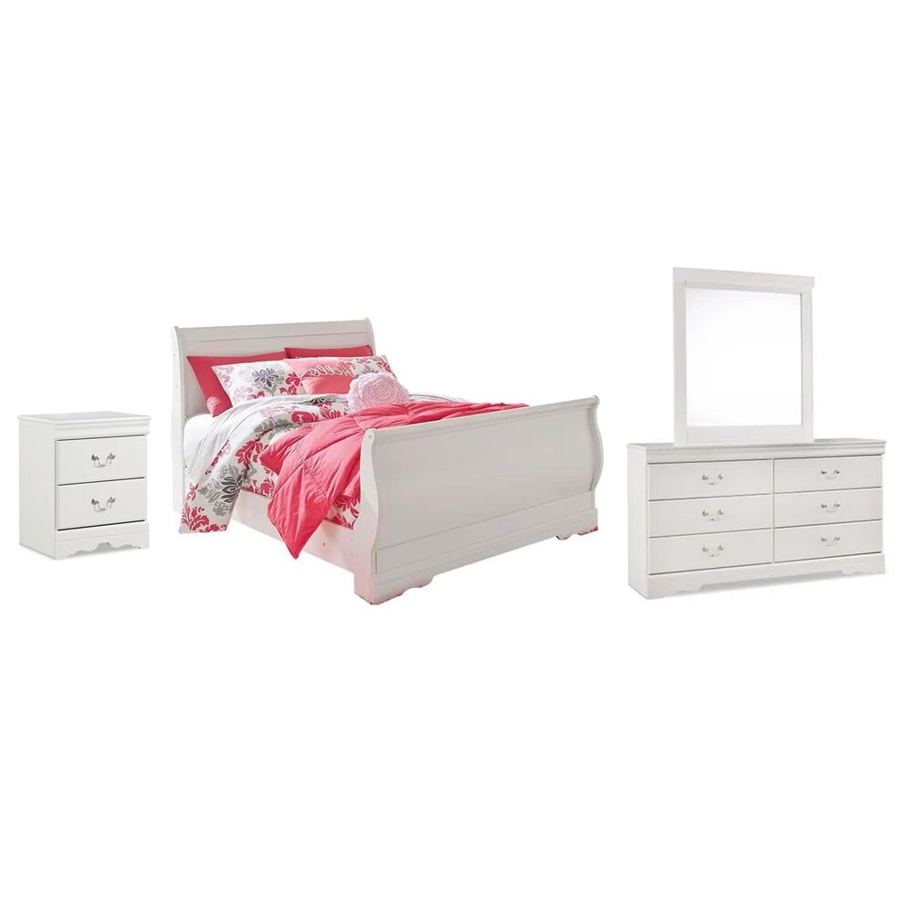 Ashley Anarasia 4 Piece Full Bed Room Set in White, , large
