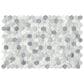 Emser Link White 12" x 18" Hexagon Marble Mosaic Tile, , large