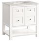 James Martin Vanities Breckenridge 30" Single Bathroom Vanity in Bright White with 3 cm Victorian Silver Quartz Top and Rectangular Sink, , large