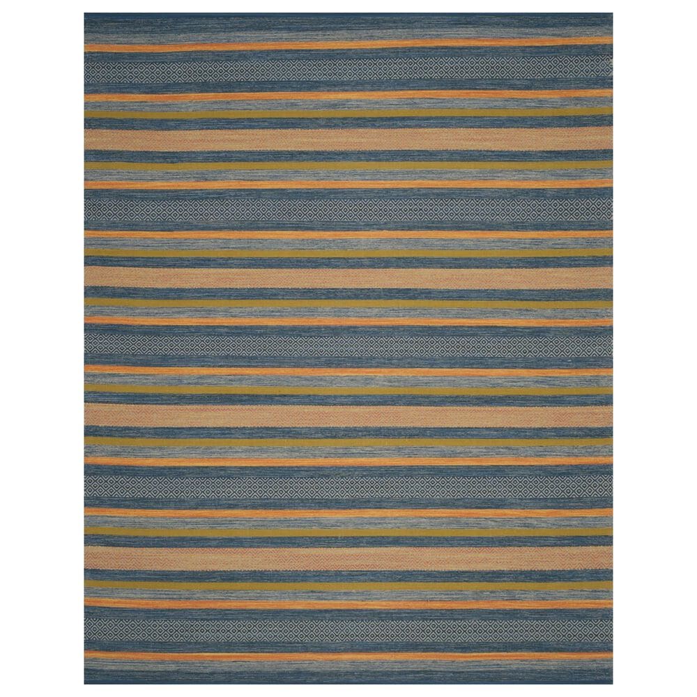 Safavieh Montauk 8" x 10" Blue and Orange Area Rug, , large