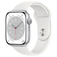 Apple Watch Series 8 GPS 45mm Silver Aluminum Case with White Sport Band - M/L