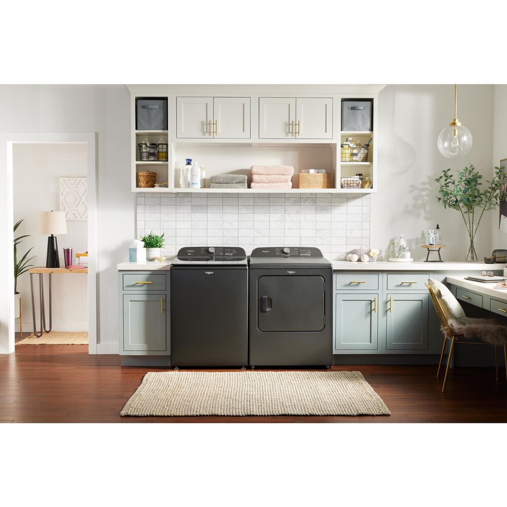 Whirlpool 5.3 Cu. Ft. Washer and 7.0 Cu. Ft. Electric Dryer in Black , , large