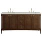 James Martin Kinnsden 72" Double Bathroom Vanity in Sable Oak with 3 cm Siberian Silestone Top and Rectangular Sinks, , large