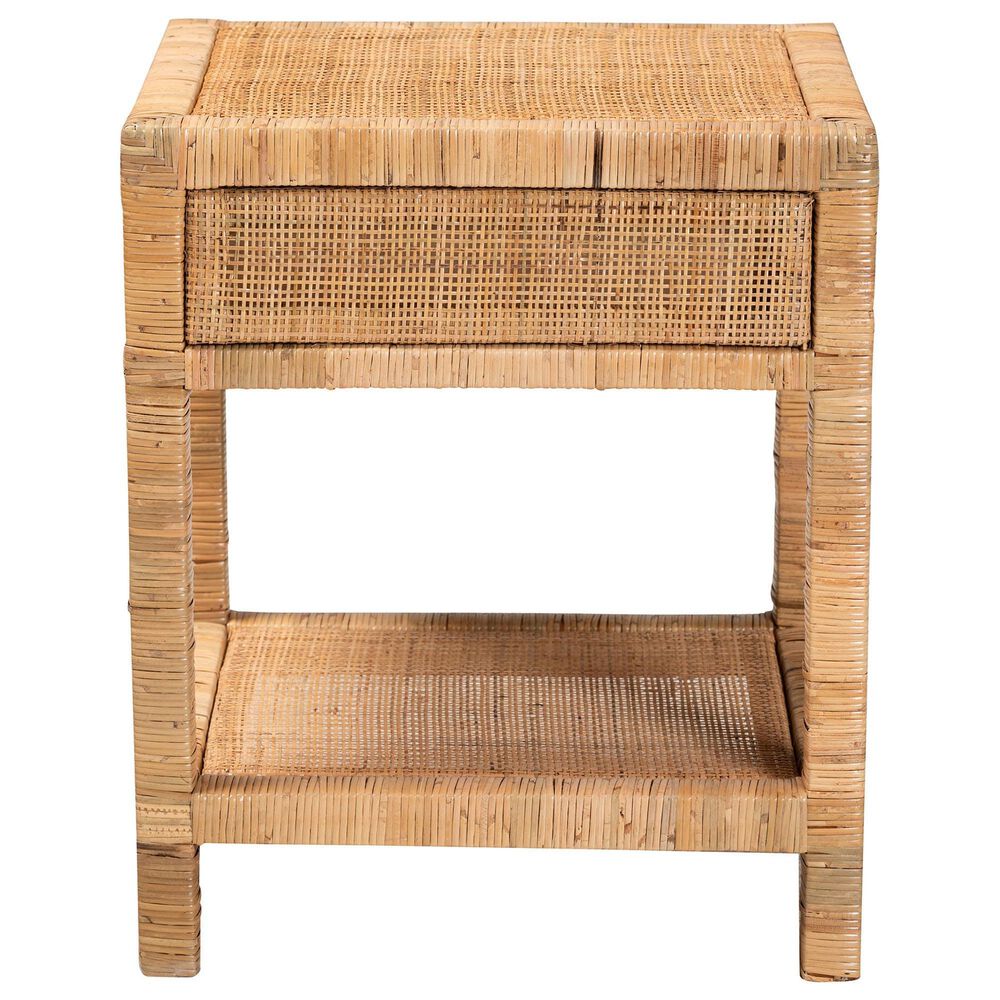 Baxton Studio Adelia 1-Drawer Nightstand in Natural Brown, , large