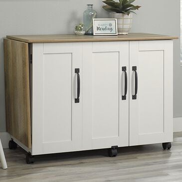 Sauder Select Drop-Leaf Sewing Cart in Lintel Oak, , large