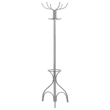 Monarch Specialties 70" Coat Rack with 12-Hook in Silver, , large