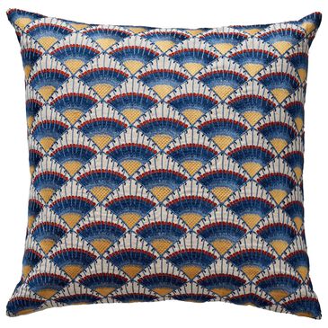 Ann Gish Maiolica 24" x 24" Throw Pillow in Blues, Yellow and Red, , large