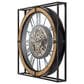 Yosemite Home Decor Iron Framed Gear Wall Clock in Black and Gold, , large