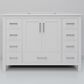 Lexora Home Jacques 48" Single Bathroom Vanity in White with 2 cm White Quartz Top and Rectangular Sink, , large