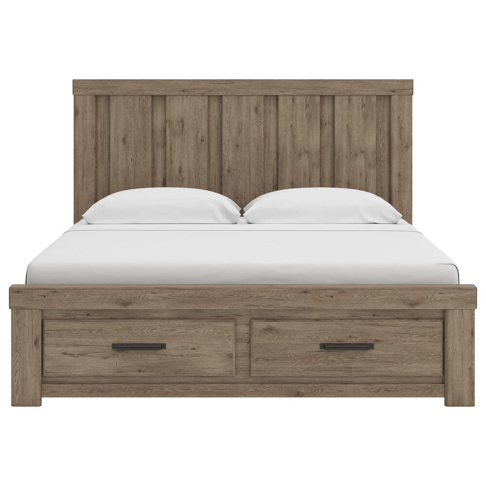 Ashley KING PANEL STORAGE BED WITH TWO NIGHTSTANDS, , large