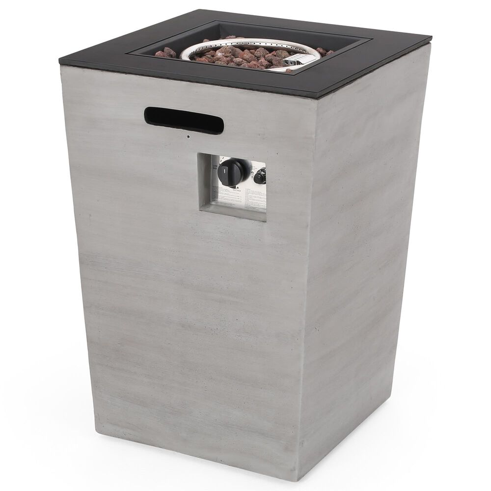 Noble House Langton 19.5" Column Fire Pit in Dark Gray, , large