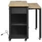 HOMLUX 47" Kitchen Island with Extendable Dining Table in Black and Natural, , large