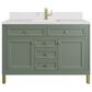 James Martin Vanities Chicago 48" Single Bathroom Vanity in Smokey Celadon with Single Hole 3 cm White Zeus Quartz Top and Rectangular Sink, , large