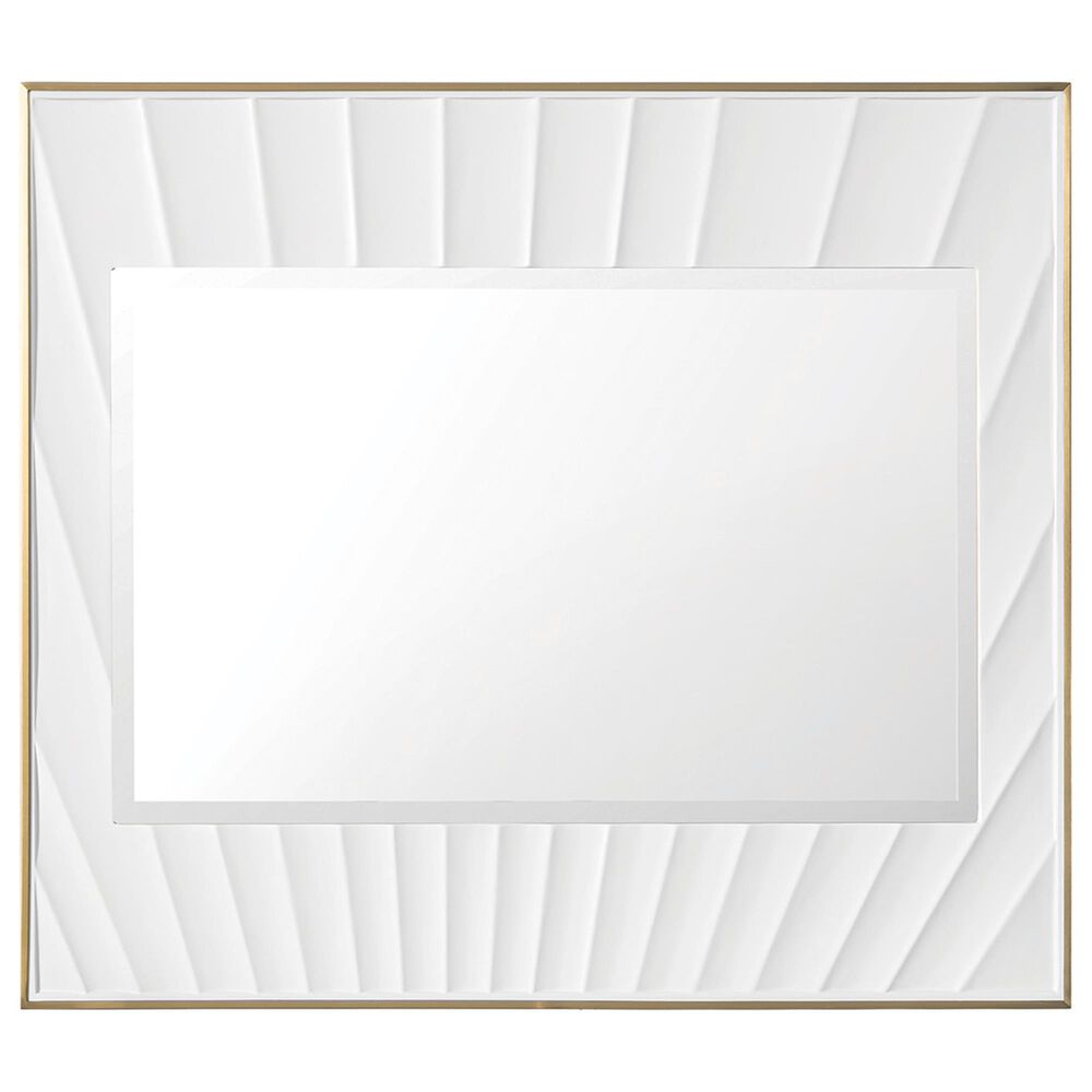 James Martin Vanities Le Soleil 36&quot; Rectangular Mirror in Matte White and Gold, , large