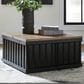 Ashley Rylandyn Lift-Top Coffee Table in Matte Black and Light Brown, , large