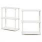 HOMLUX Turn-N-Tube 3-Tier Compact Open Storage Bookshelf in White (Set of 2), , large