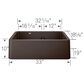Blanco Ikon 33" Apron Double Bowl Farmhouse Sink with Low Divide in Cafe, , large