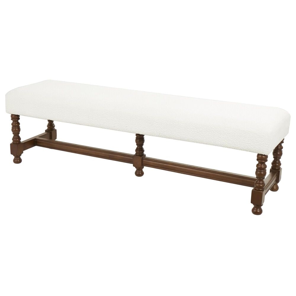 Maple and Jade Home Bench with Turned Legs in Varnished Brown, , large