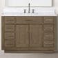 Lexora Home Abbey 48" Single Bathroom Vanity in Grey Oak with 2 cm White Carrara Marble Top and Rectangular Sink, , large
