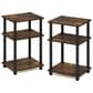 HOMLUX 3-Tier Turn-N-Tube End Table in Amber Pine and Black (Set of 2), , large