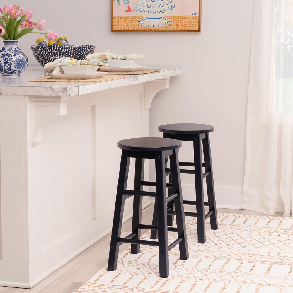 Linon Home Decor Abby 24" Counter Stool in Navy, , large